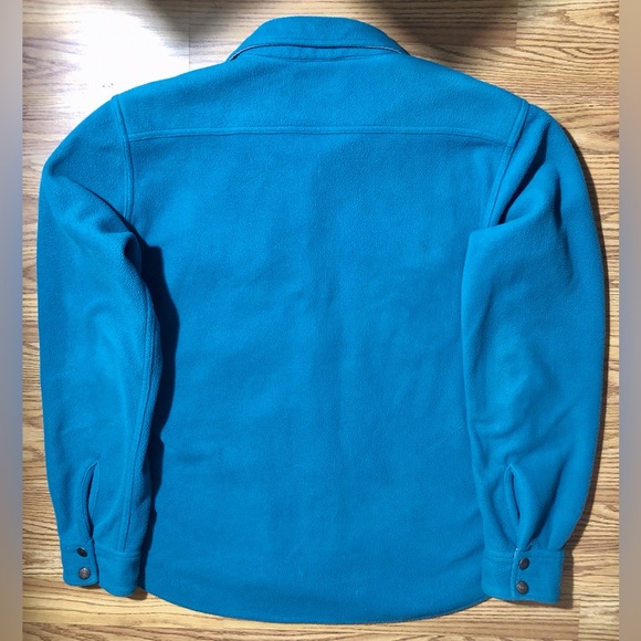 Iron Heart CPO Micro Fleece Flannel Shirt Mens XL Button Up Turquoise Blue - Picture 2 of 10